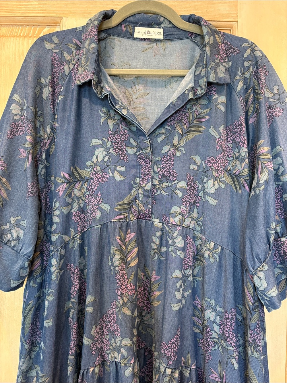 NATURAL LIFE Indigo Blue Wisteria Rebecca Dress XXL - Picture 4 of 10